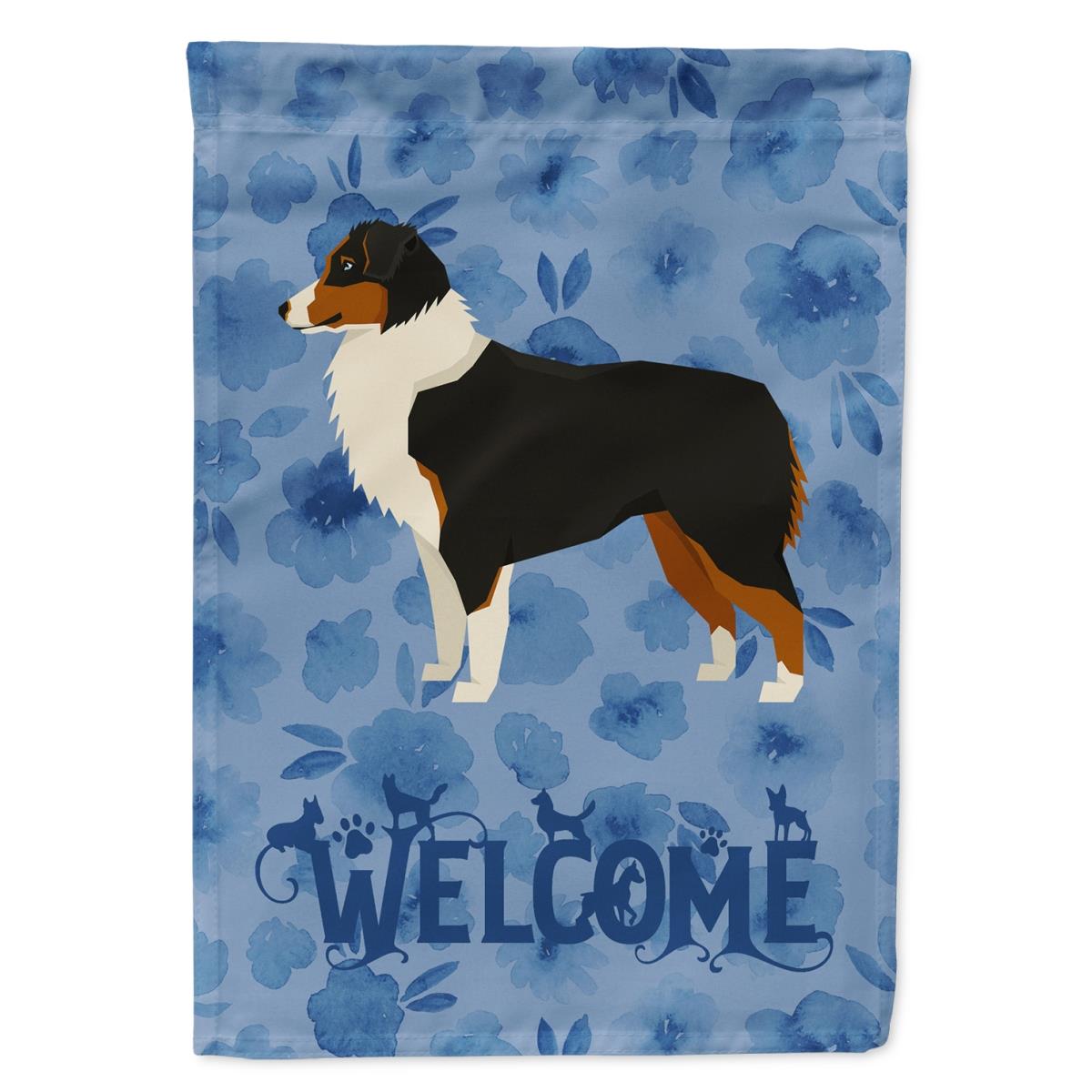 28 x 0.01 x 40 in. Australian Shepherd Welcome Flag Canvas House Size
