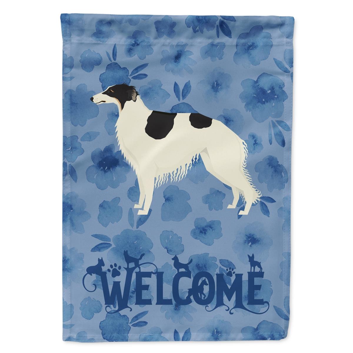 28 x 0.01 x 40 in. Borzoi Welcome Flag Canvas House Size