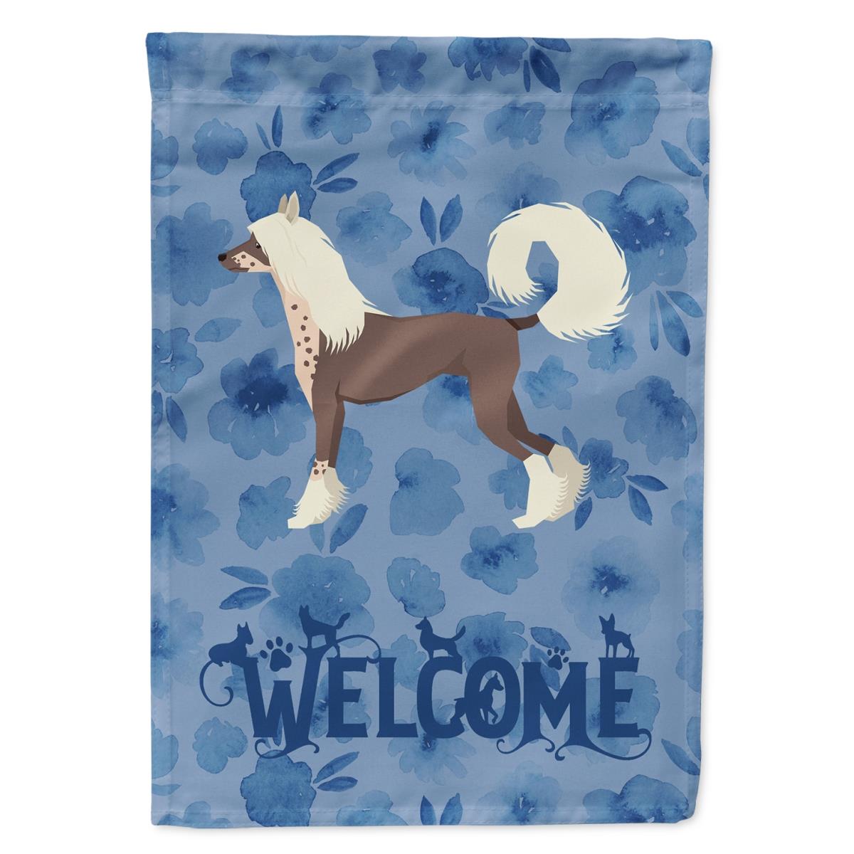 28 x 0.01 x 40 in. Chinese Crested Welcome Flag Canvas House Size