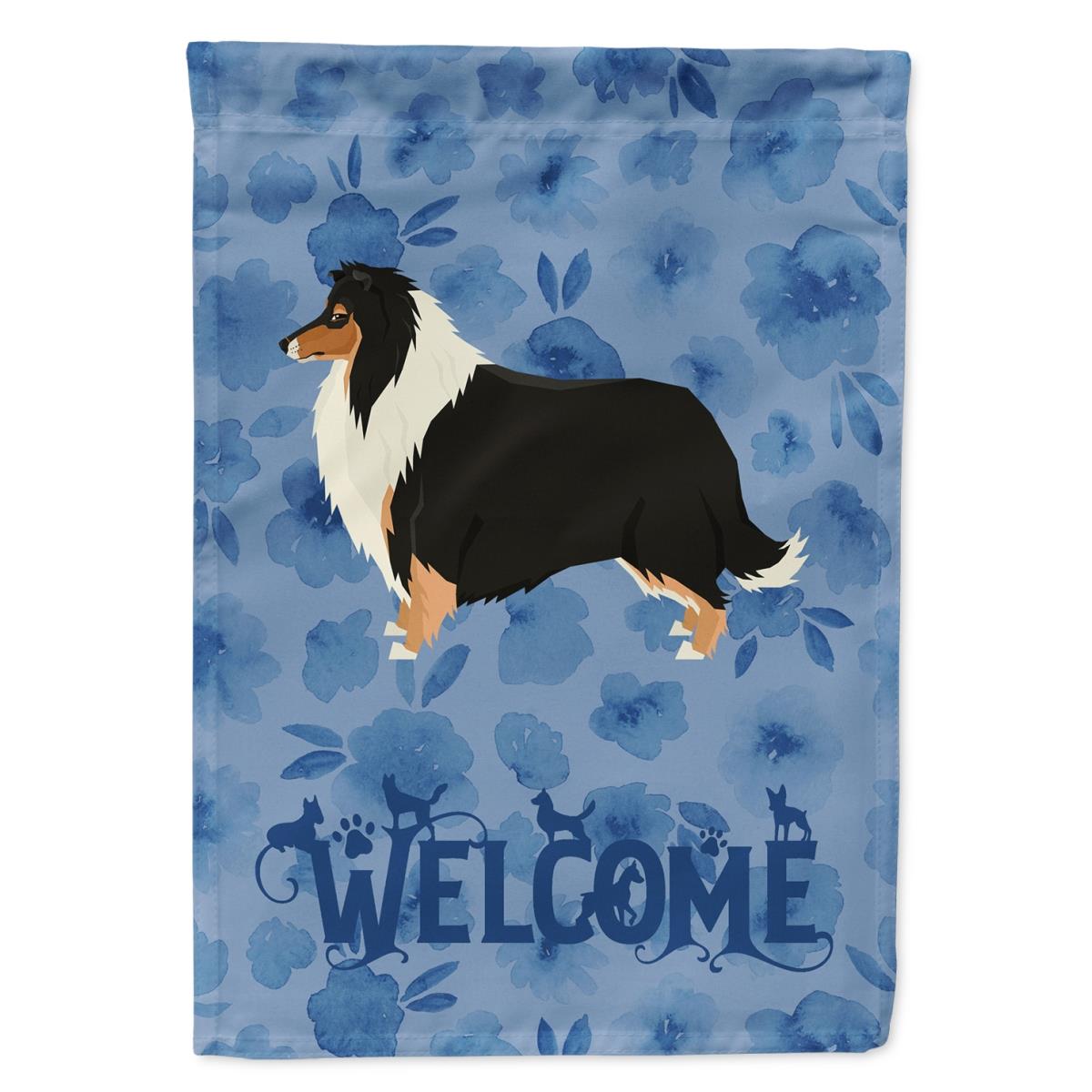 28 x 0.01 x 40 in. Collie Welcome Flag Canvas House Size