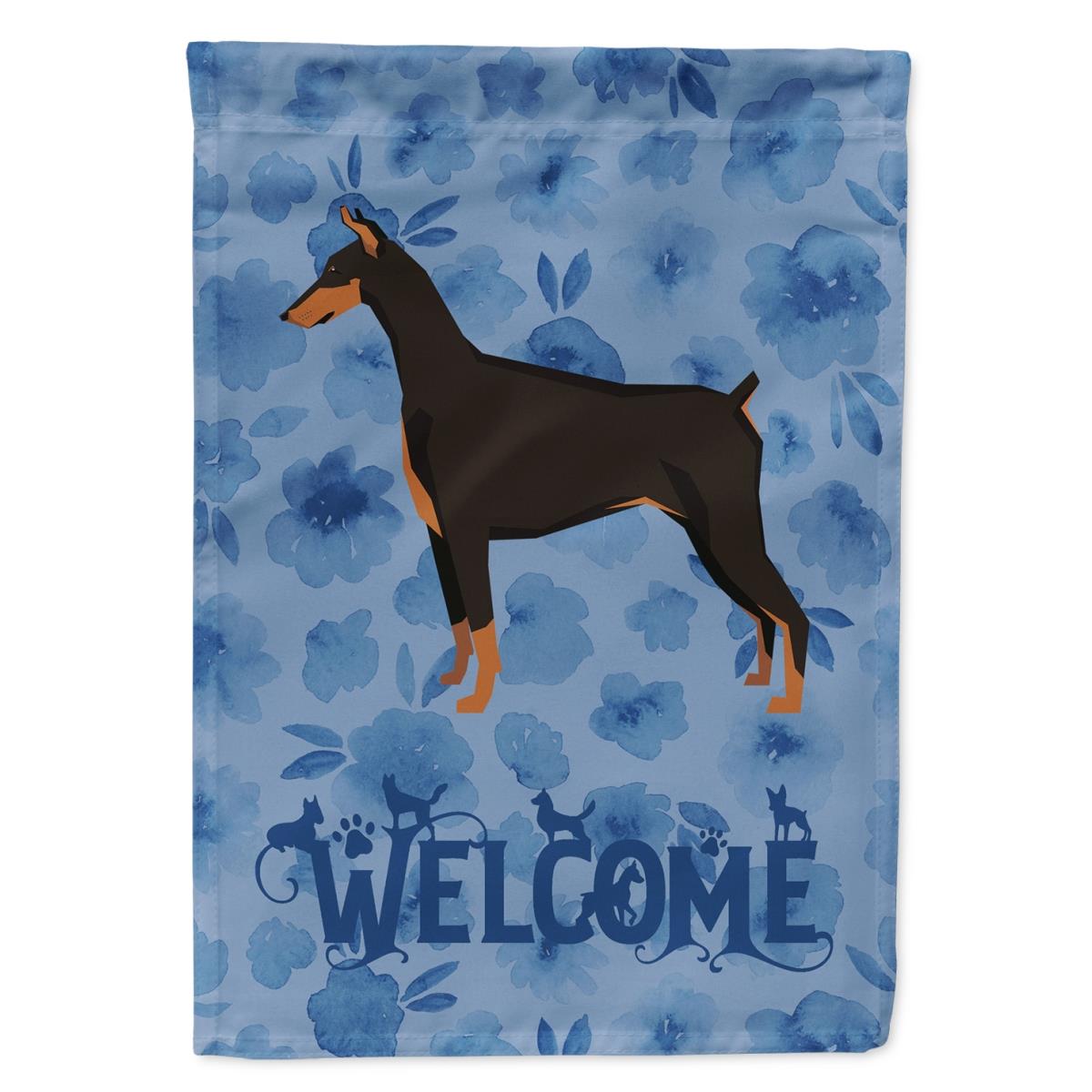 28 x 0.01 x 40 in. Doberman Pinscher Welcome Flag Canvas House Size