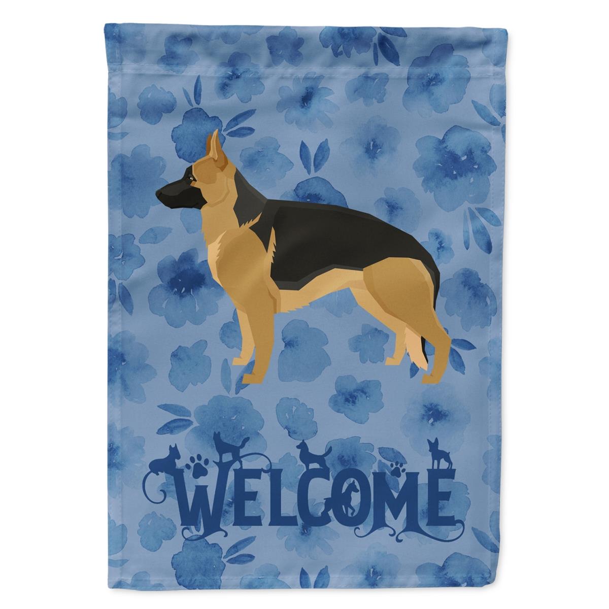 28 x 0.01 x 40 in. German Shepherd Welcome Flag Canvas House Size