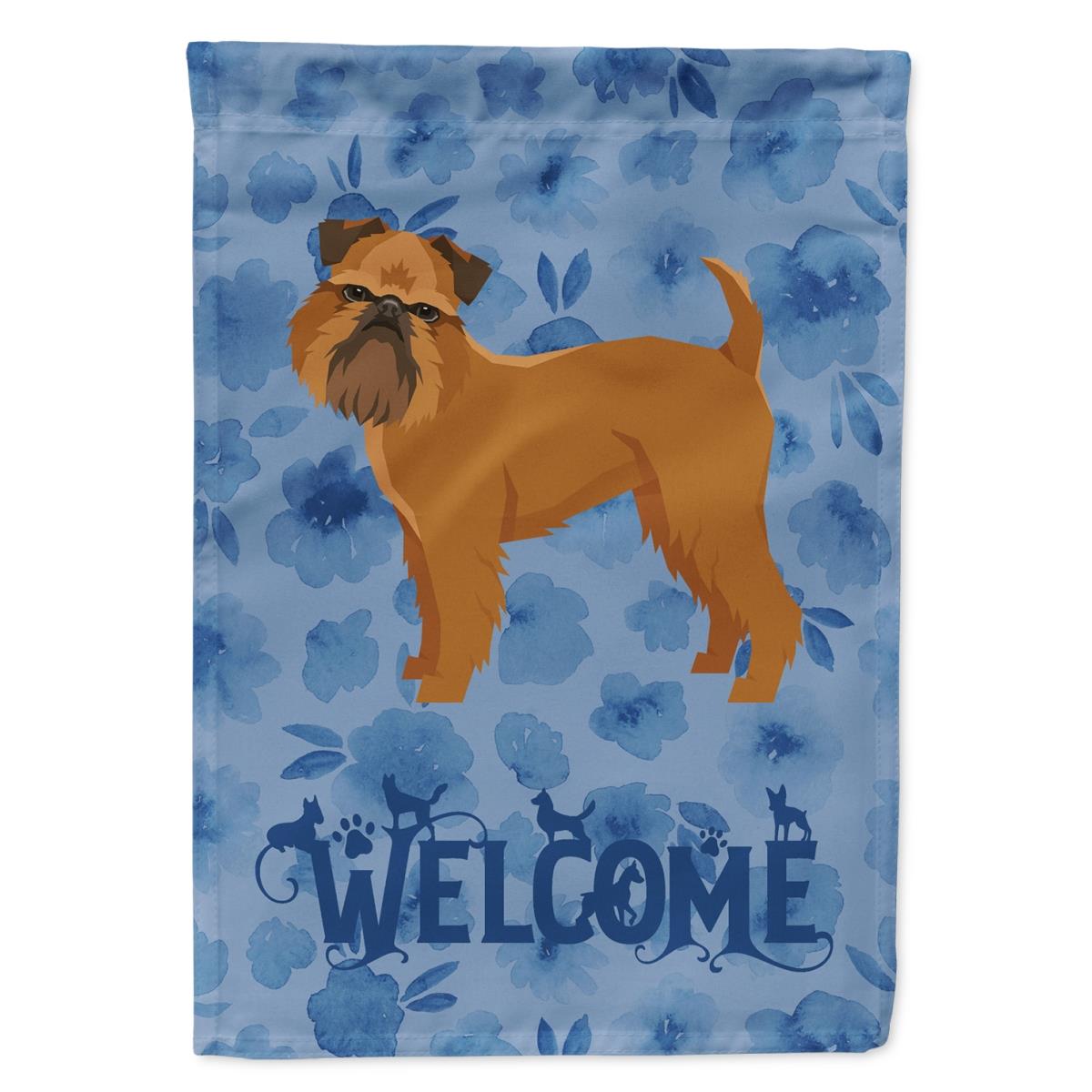 28 x 0.01 x 40 in. Brussels Griffon Welcome Flag Canvas House Size