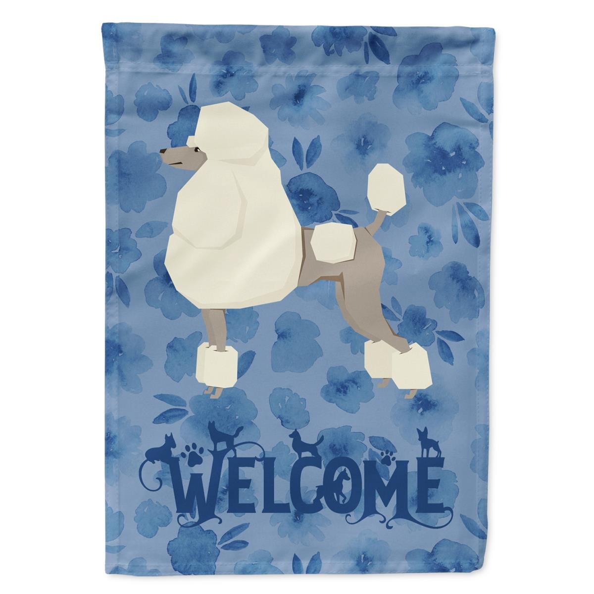 28 x 0.01 x 40 in. Poodle Welcome Flag Canvas House Size