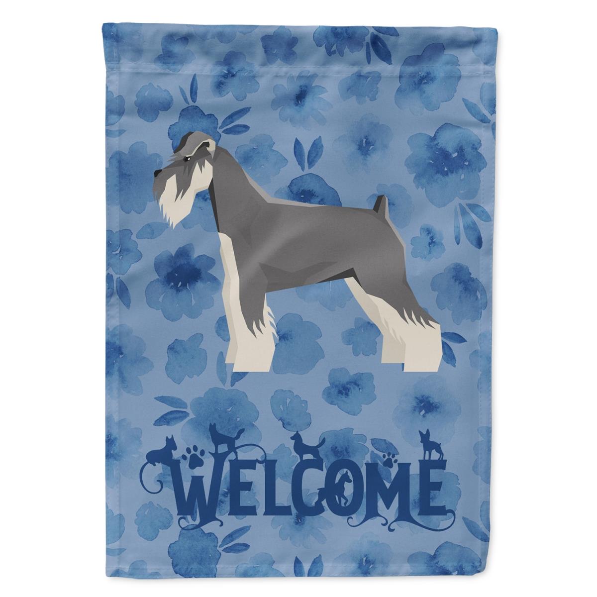 28 x 0.01 x 40 in. Schnauzer Welcome Flag Canvas House Size