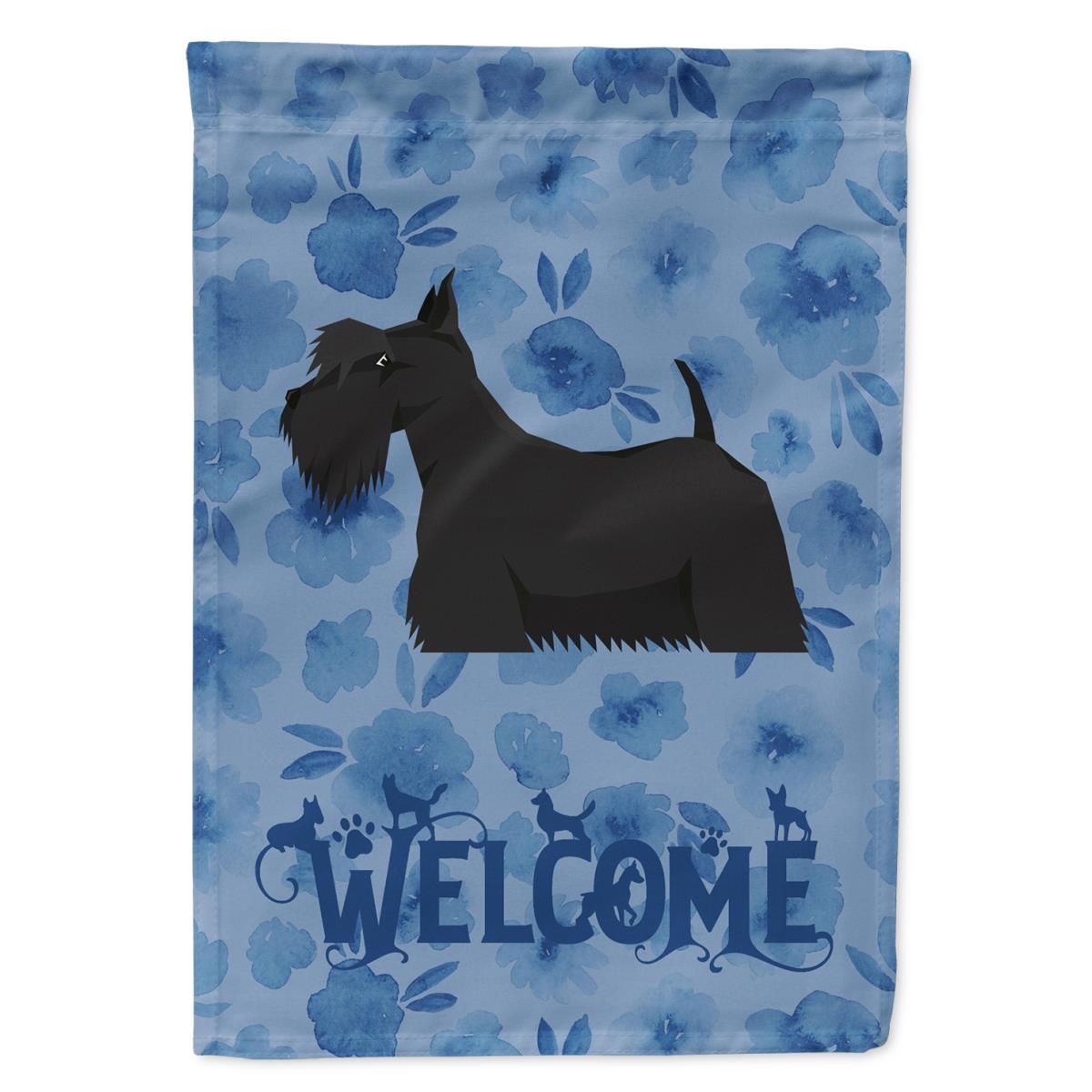 28 x 0.01 x 40 in. Scottish Terrier Welcome Flag Canvas House Size