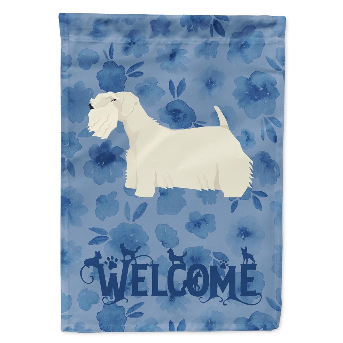 28 x 0.01 x 40 in. Sealyham Terrier Welcome Flag Canvas House Size