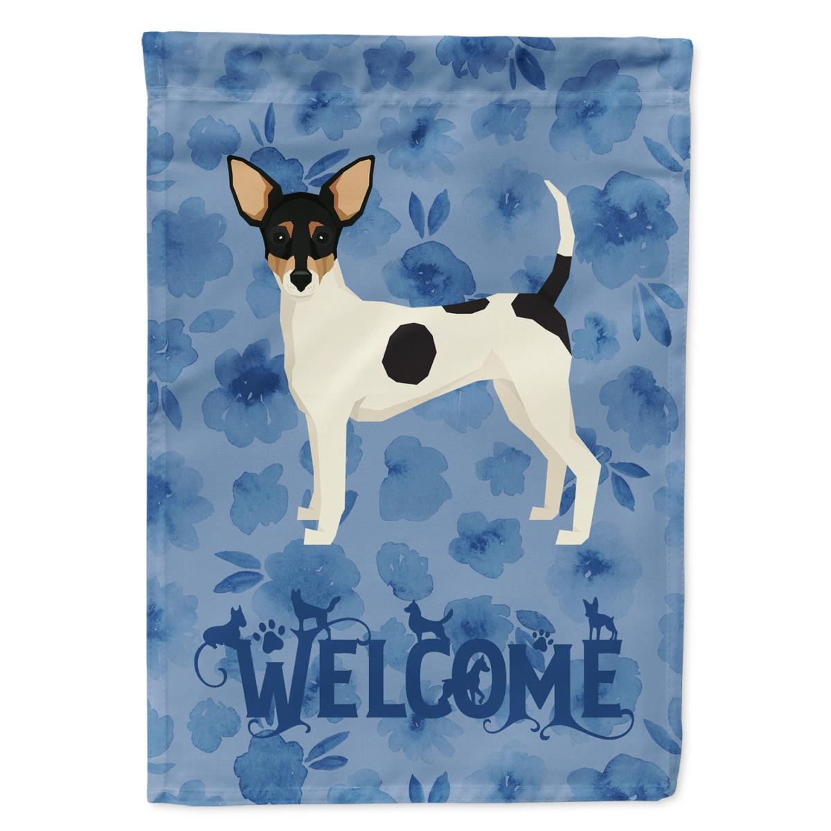28 x 0.01 x 40 in. Toy Fox Terrier Welcome Flag Canvas House Size