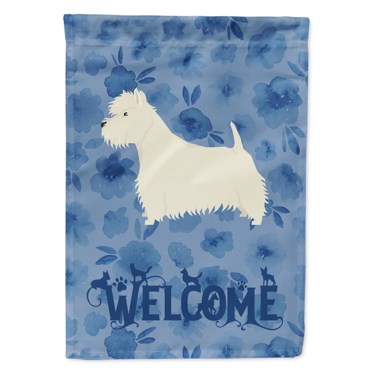 28 x 0.01 x 40 in. Westie Welcome Flag Canvas House Size