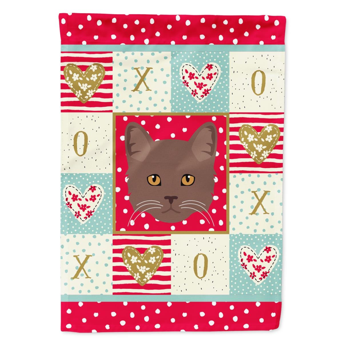 28 x 0.01 x 40 in. York Chocolate Cat Flag Canvas House Size