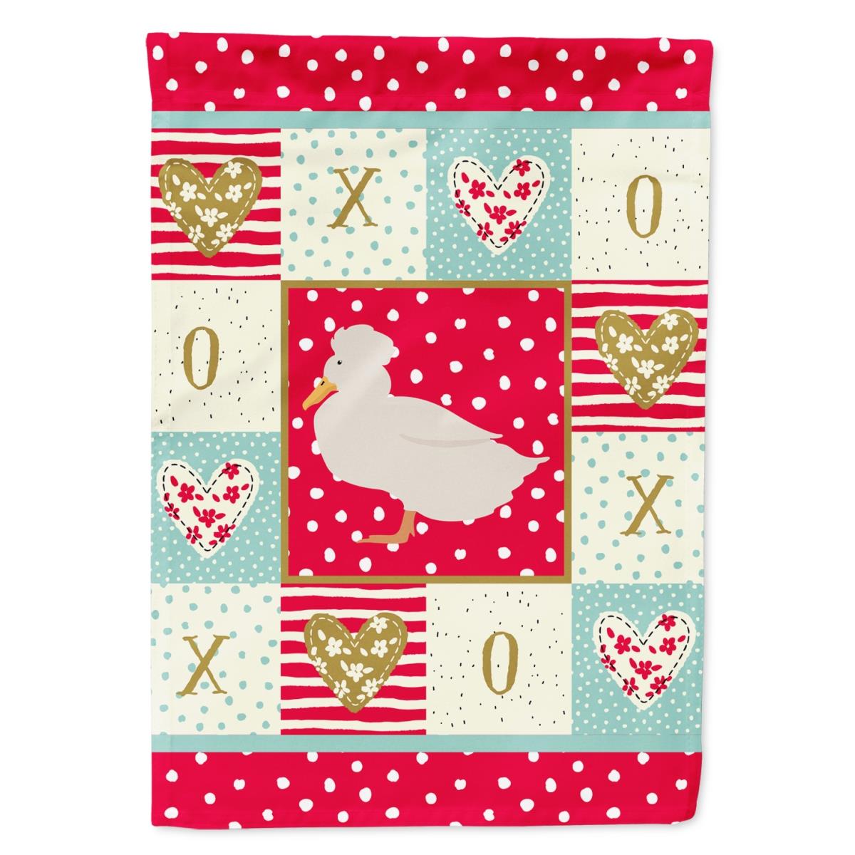28 x 0.01 x 40 in. Crested Duck Love Flag Canvas House Size