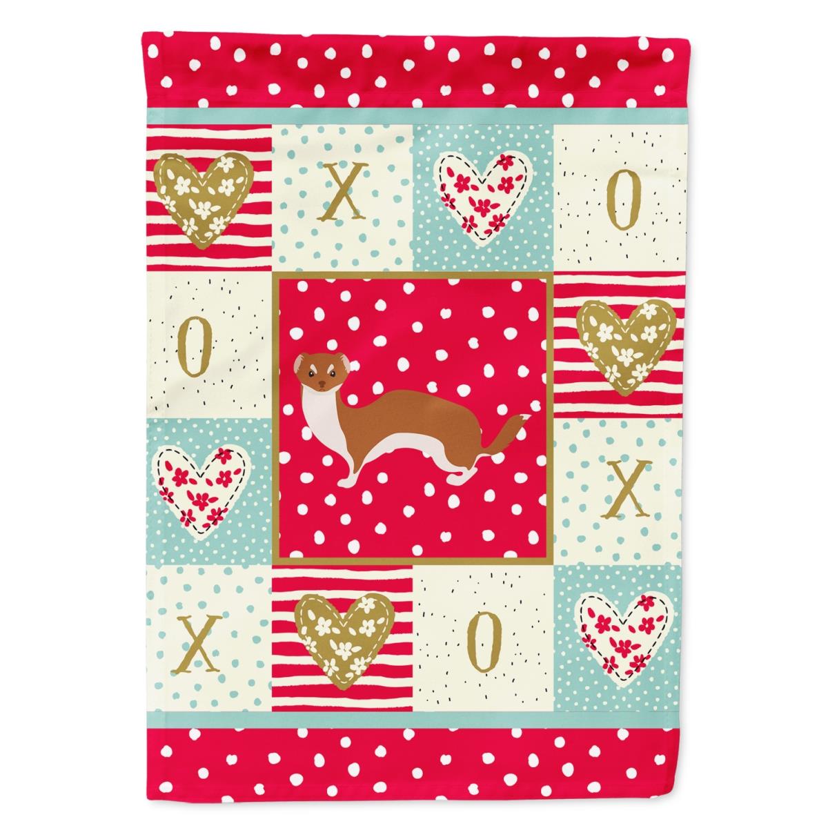 28 x 0.01 x 40 in. Weasel Love Flag Canvas House Size
