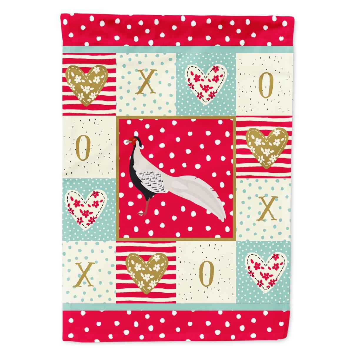 28 x 0.01 x 40 in. Silver Pheasant Love Flag Canvas House Size