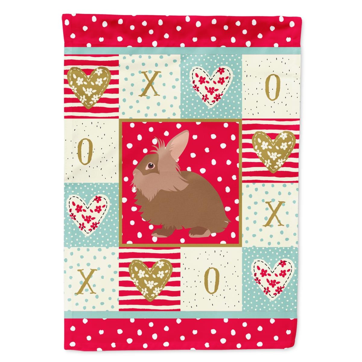 28 x 0.01 x 40 in. Lionhead Rabbit Love Flag Canvas House Size