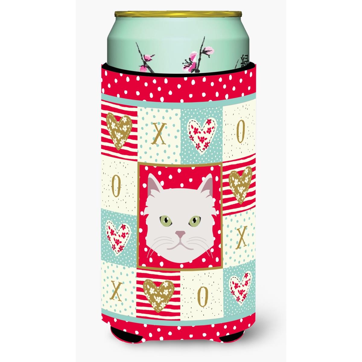 Asian Semi Longhaired Cat Tall Boy Beverage Insulator Hugger