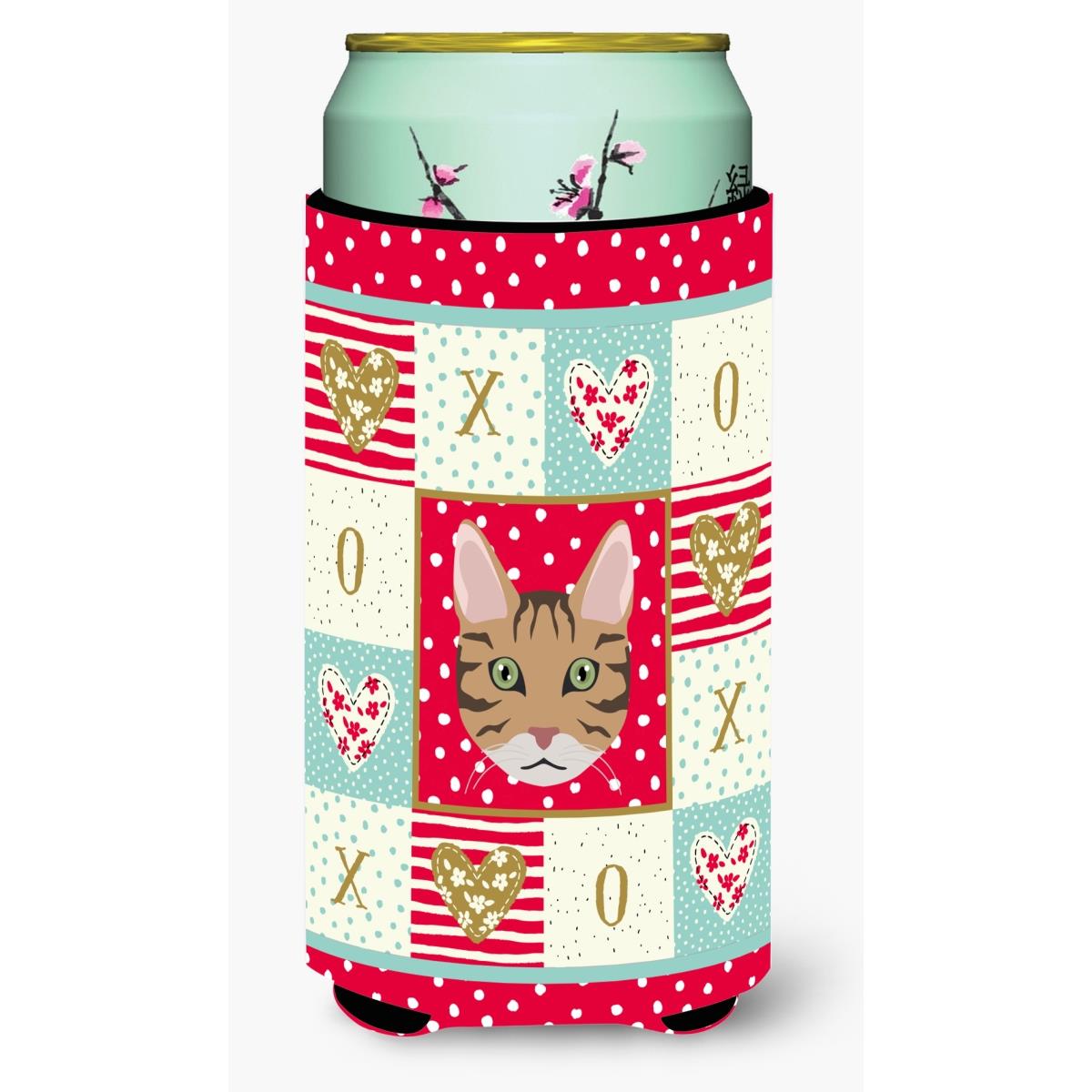 California Spangled Cat Tall Boy Beverage Insulator Hugger