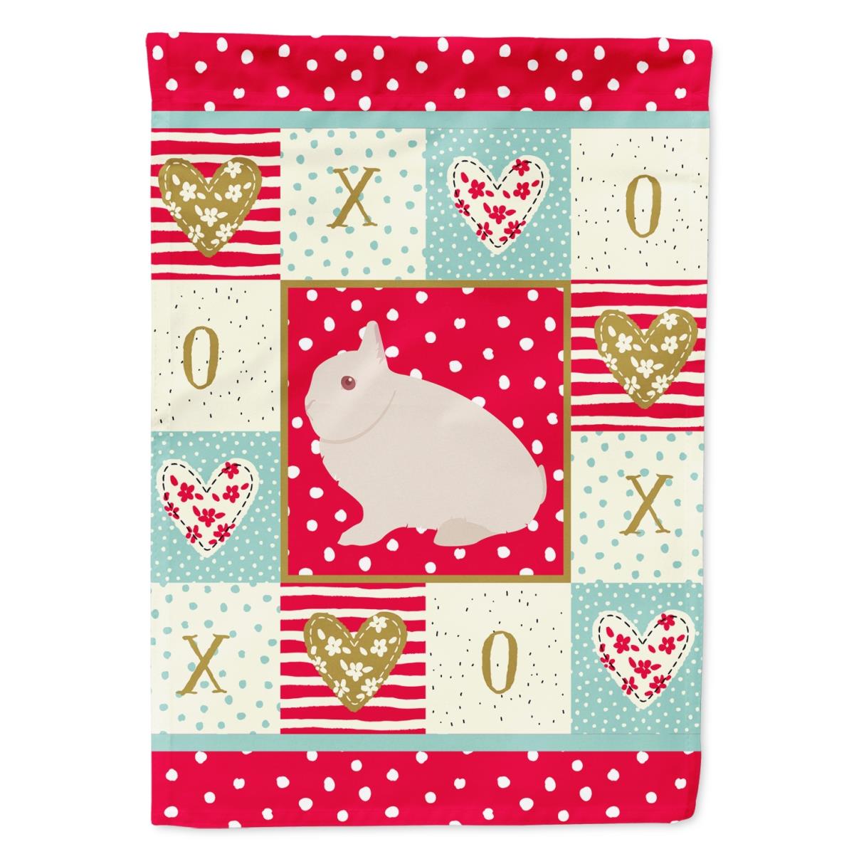 28 x 0.01 x 40 in. Hermelin Rabbit Love Flag Canvas House Size