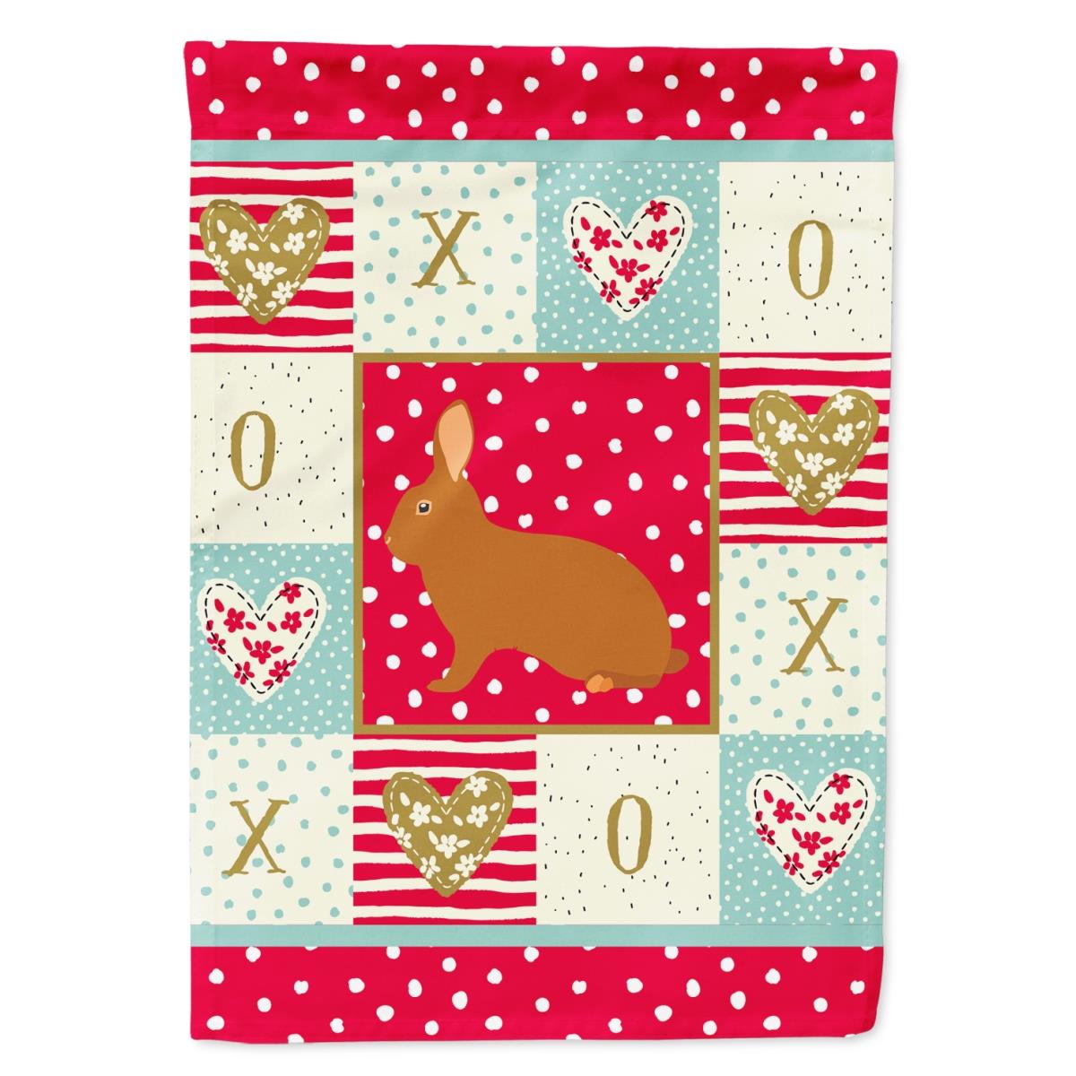 28 x 0.01 x 40 in. Rex Rabbit Love Flag Canvas House Size
