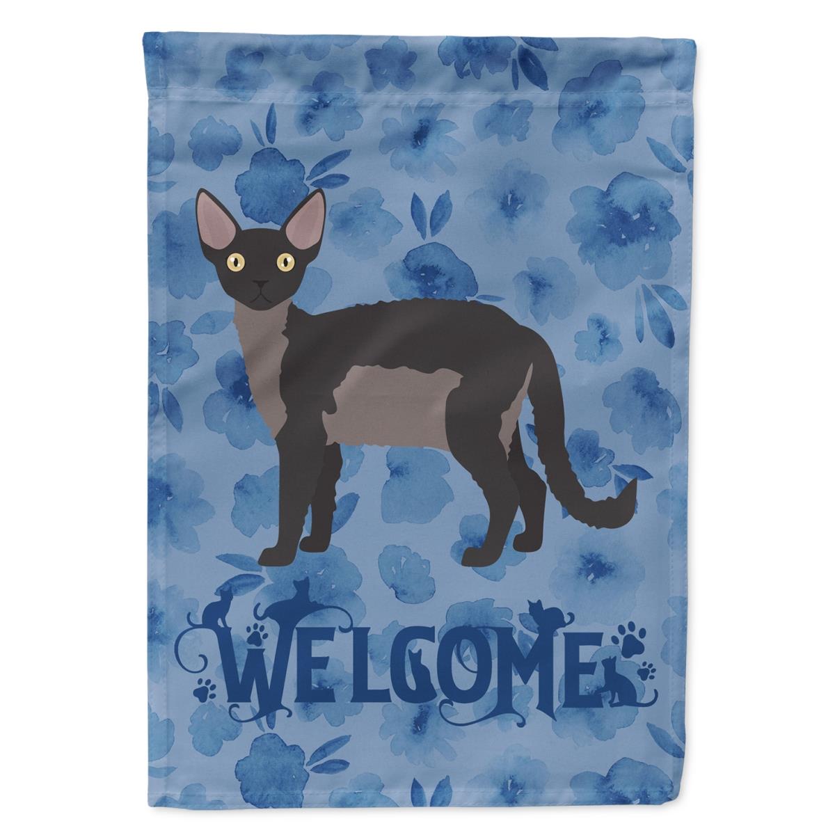 11 x 0.01 x 15 in. Devon Rex Cat Welcome Flag Garden Size
