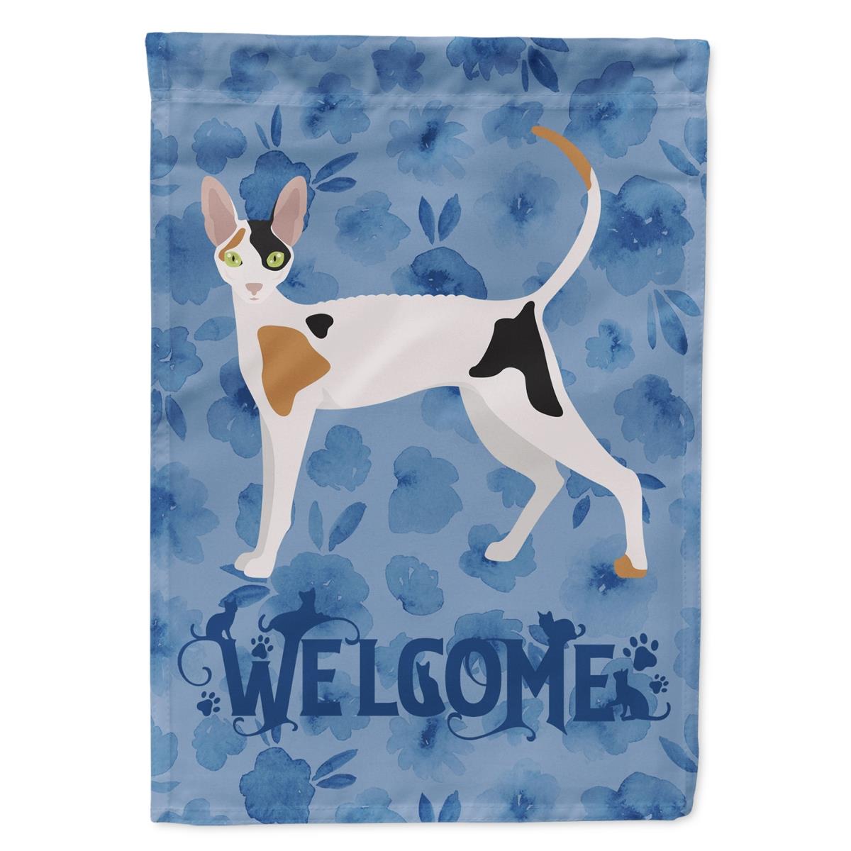28 x 0.01 x 40 in. Cornish Rex Cat Welcome Flag Canvas House Size