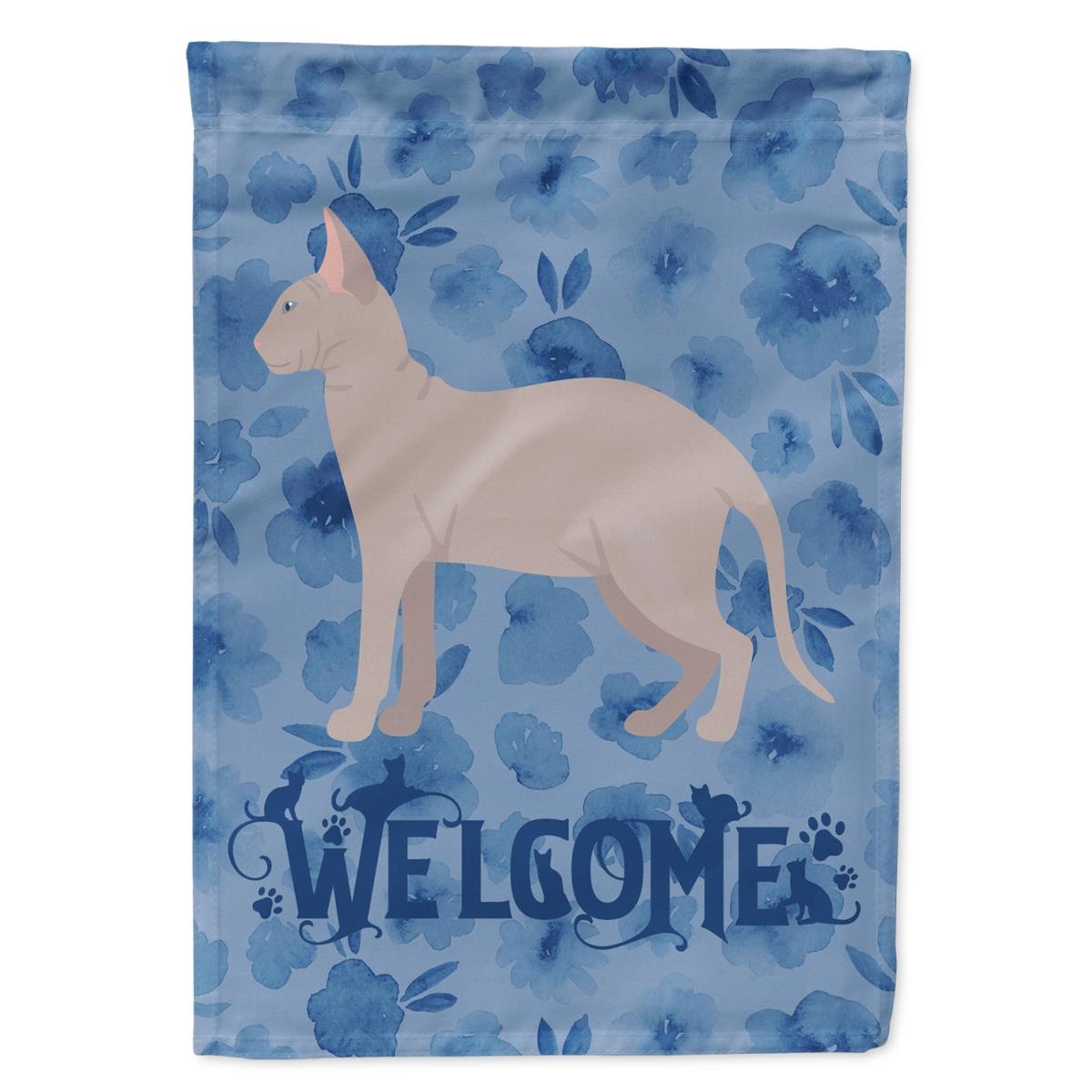 28 x 0.01 x 40 in. Don Sphynx Cat Welcome Flag Canvas House Size