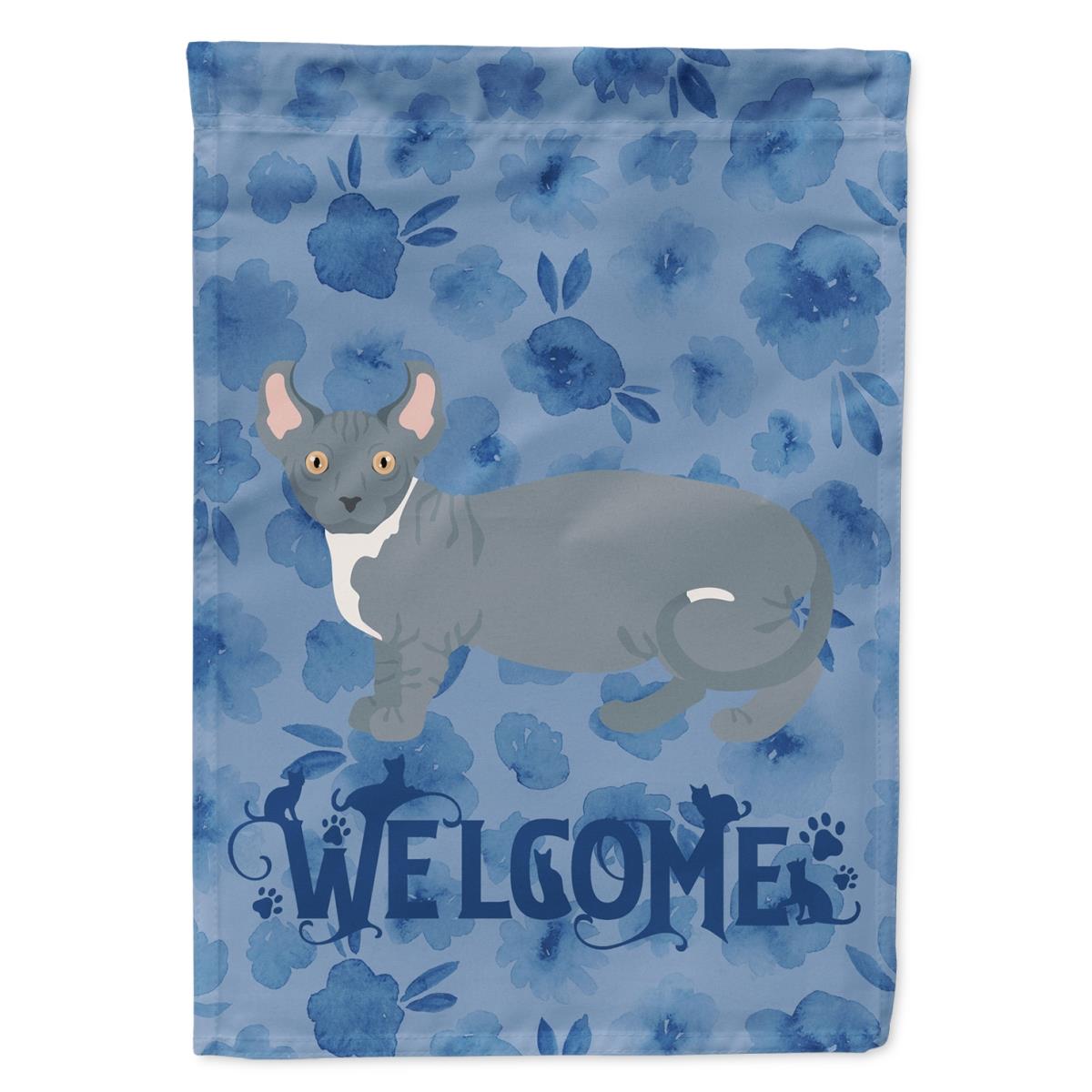 28 x 0.01 x 40 in. Dwelf No.2 Cat Welcome Flag Canvas House Size