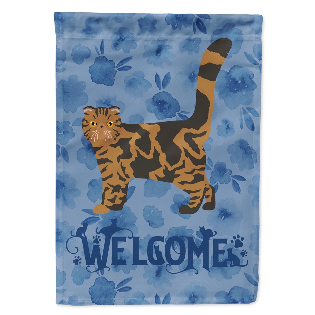 28 x 0.01 x 40 in. Foldex Exotic Fold No.2 Cat Welcome Flag Canvas House Size