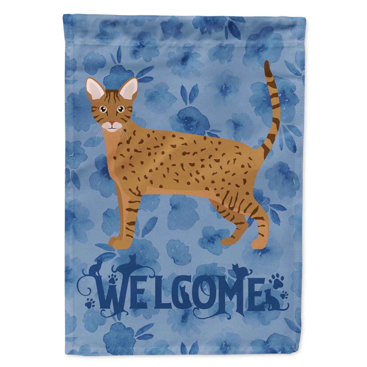 28 x 0.01 x 40 in. Ocicat Cat Welcome Flag Canvas House Size