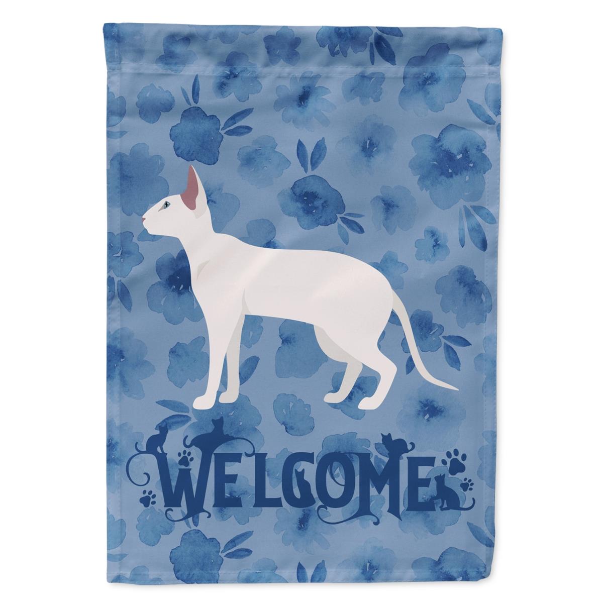 28 x 0.01 x 40 in. Peterbald No.2 Cat Welcome Flag Canvas House Size