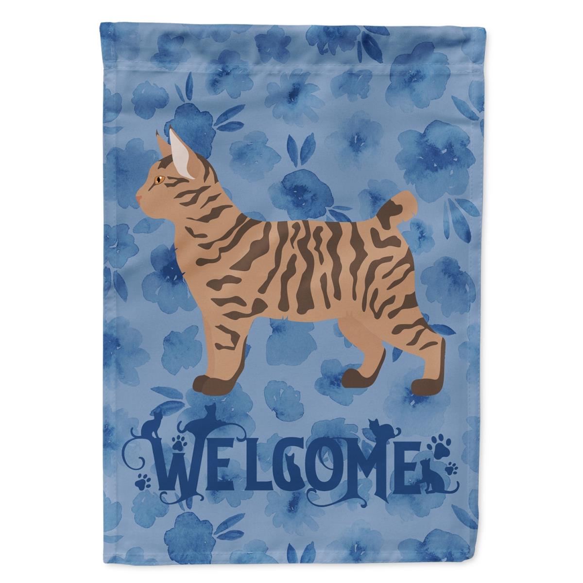 28 x 0.01 x 40 in. Pixie Bob No.2 Cat Welcome Flag Canvas House Size