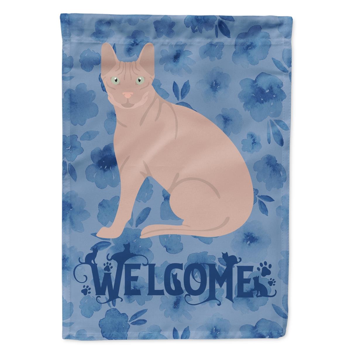11 x 0.01 x 15 in. Don Sphynx Cat Welcome Flag Garden Size
