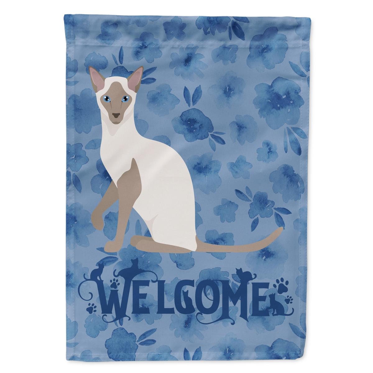 11 x 0.01 x 15 in. Siamese Modern Cat Welcome Flag Garden Size