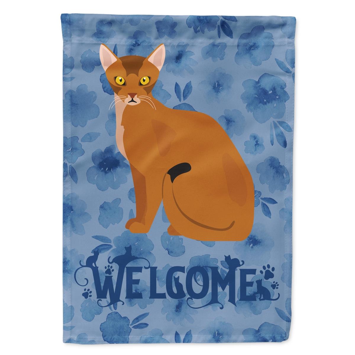 28 x 0.01 x 40 in. Abyssinian Cat Welcome Flag Canvas House Size