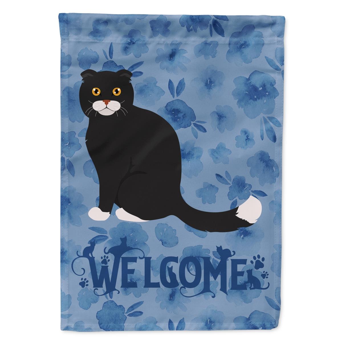28 x 0.01 x 40 in. Foldex Exotic Fold No.2 Cat Welcome Flag Canvas House Size