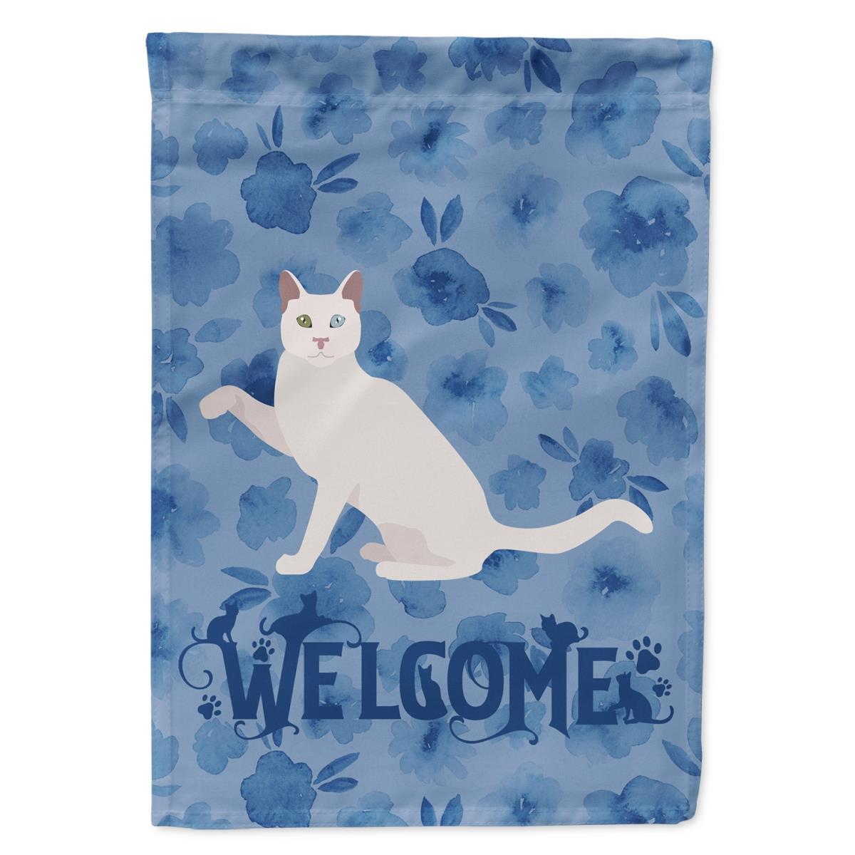 28 x 0.01 x 40 in. Khao Manee Cat Welcome Flag Canvas House Size