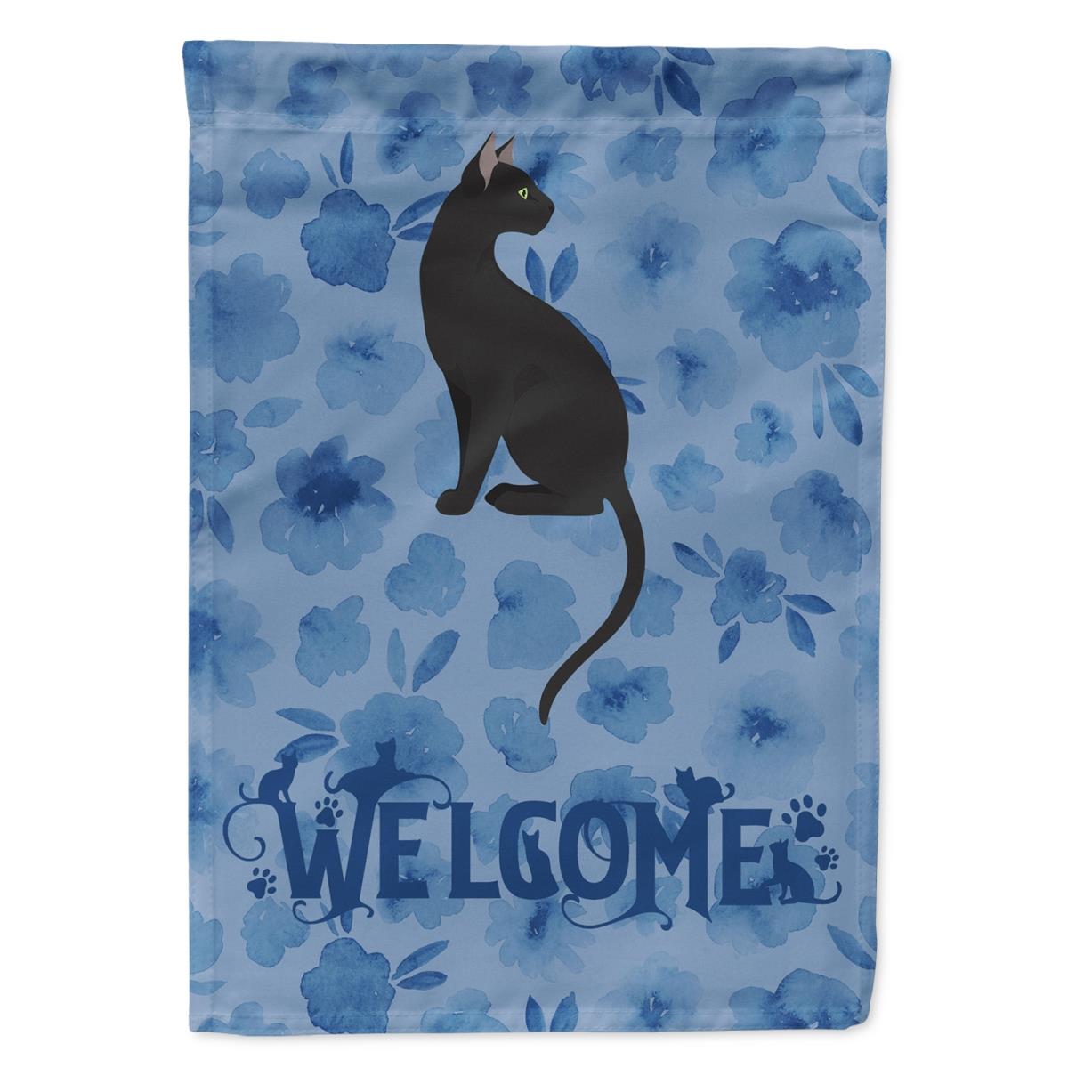28 x 0.01 x 40 in. Pantherette Cat Welcome Flag Canvas House Size