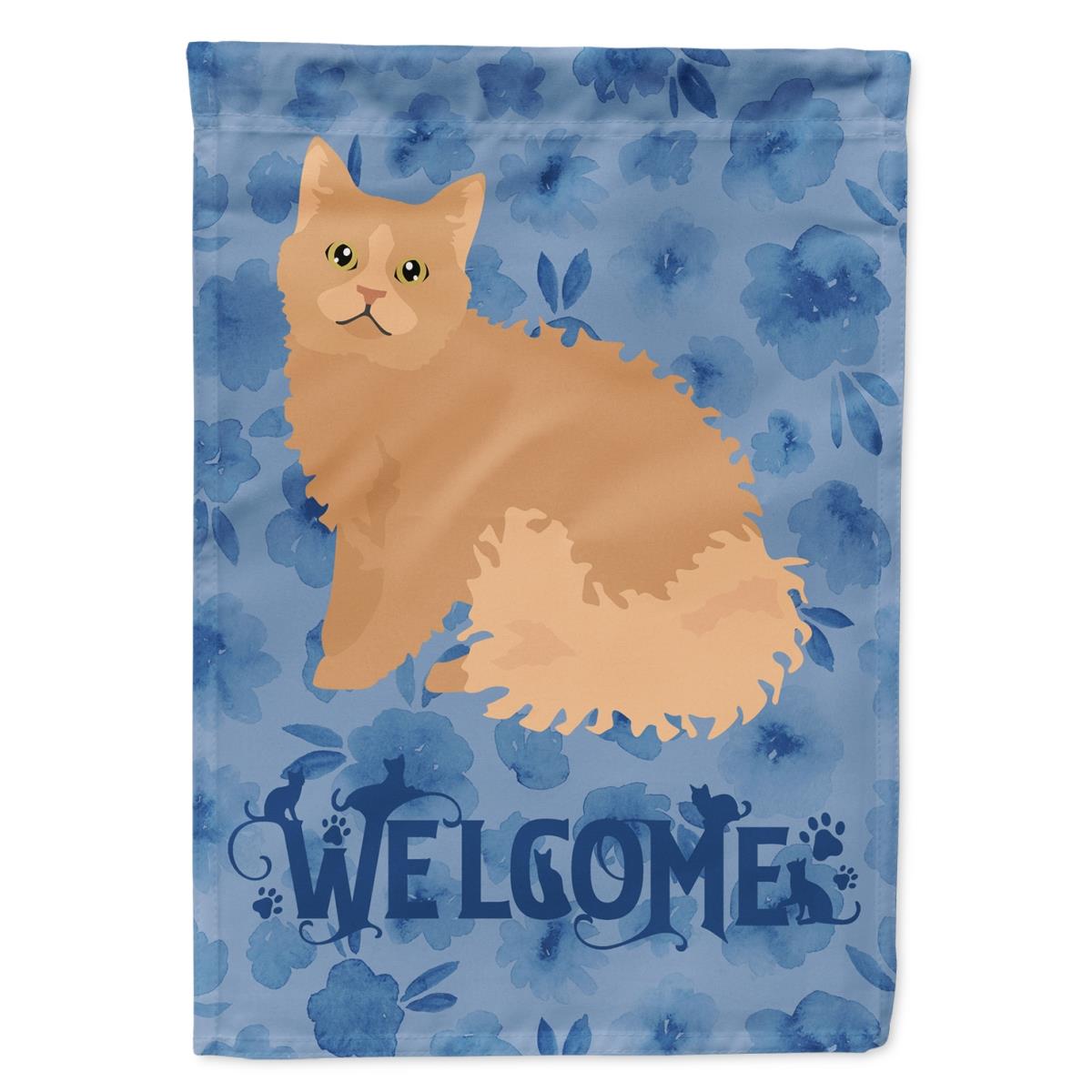 28 x 0.01 x 40 in. Selkirk Rex Cat Welcome Flag Canvas House Size