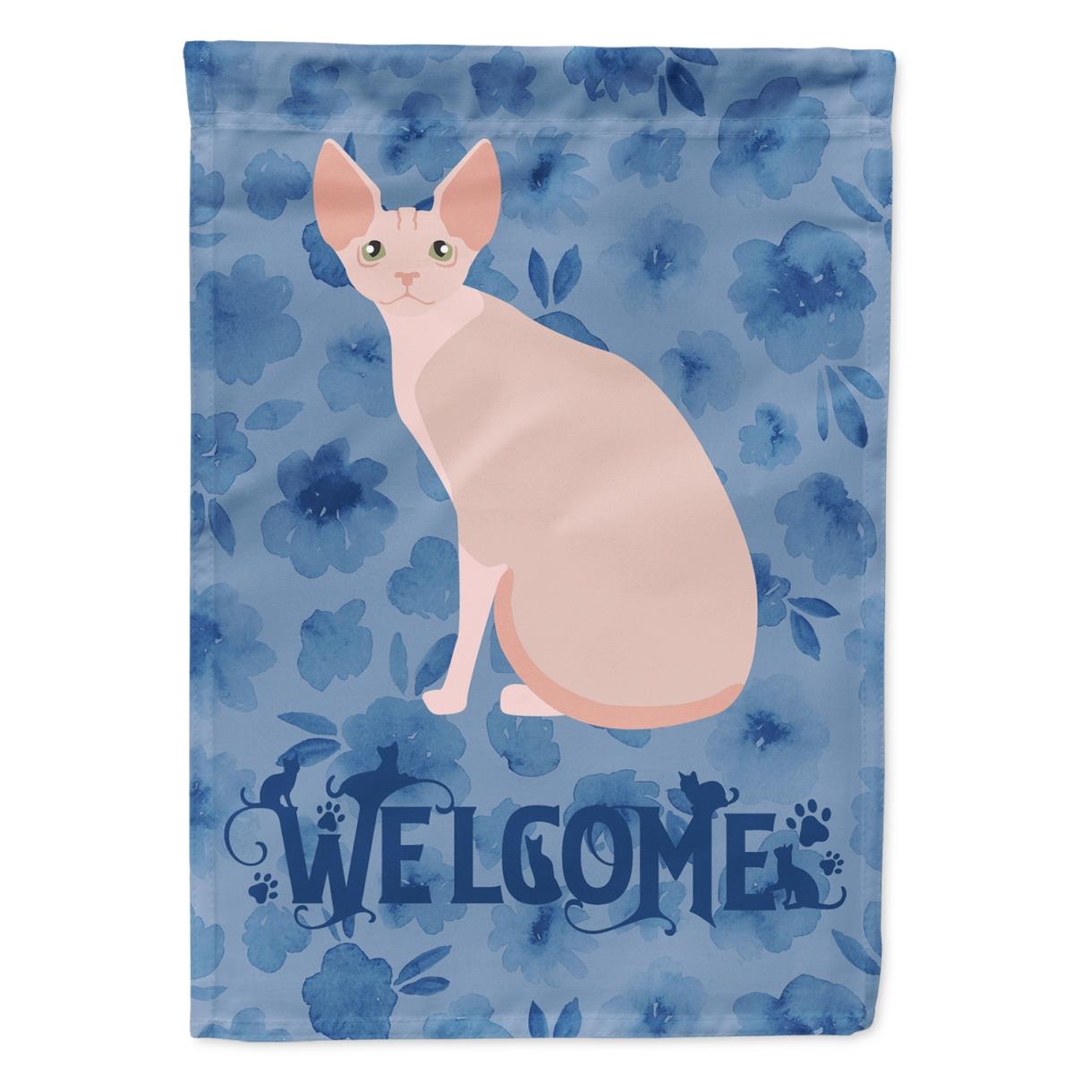 28 x 0.01 x 40 in. Sphynx No.2 Cat Welcome Flag Canvas House Size
