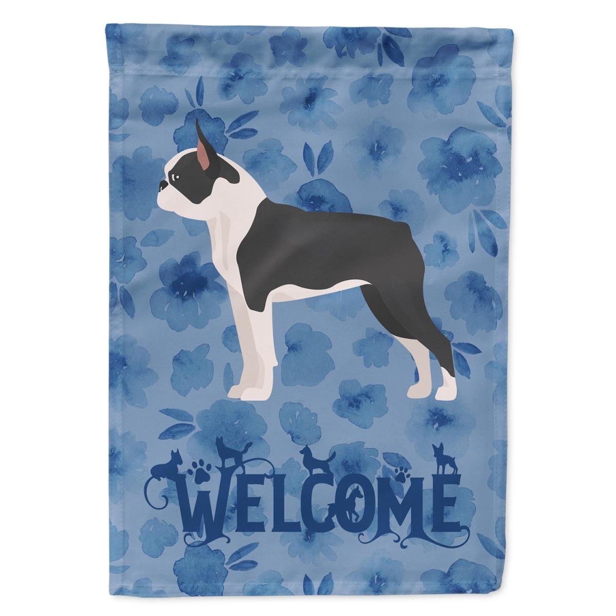 11 x 0.01 x 15 in. Boston Terrier Welcome Flag Garden Size