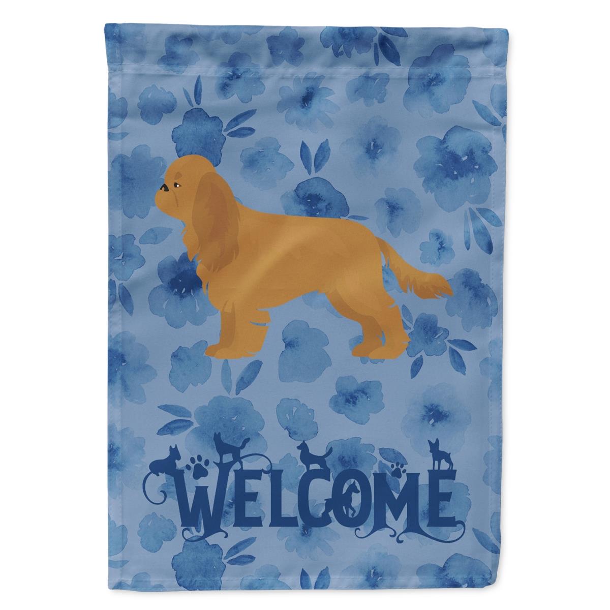 11 x 0.01 x 15 in. Ruby Cavalier Spaniel Welcome Flag Garden Size