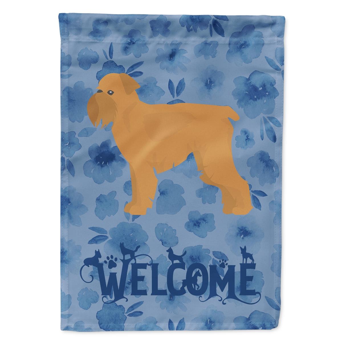 28 x 0.01 x 40 in. Brussels Griffon Welcome Flag Canvas House Size