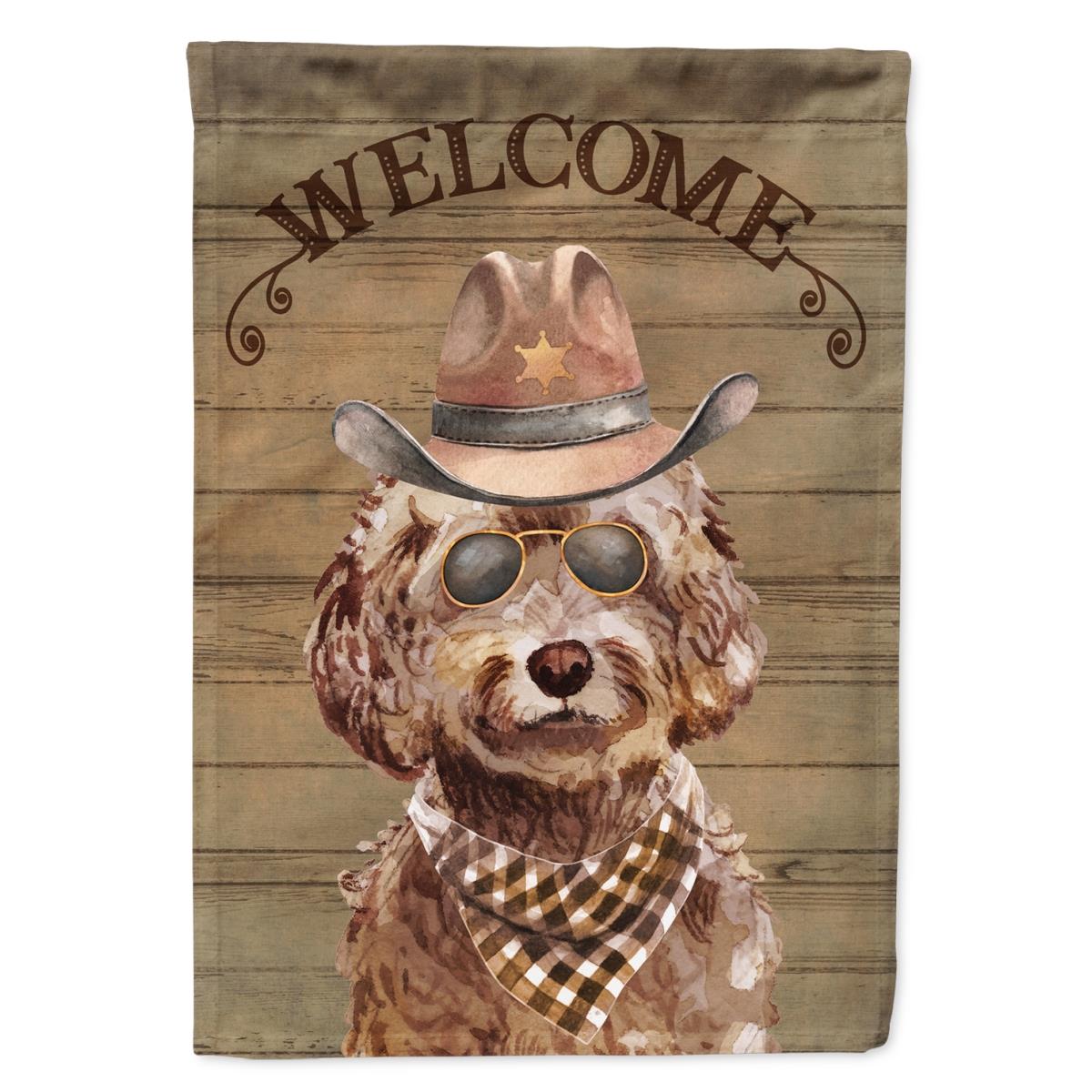 28 x 0.01 x 40 in. Brown Cockapoo Country Dog Flag Canvas House Size