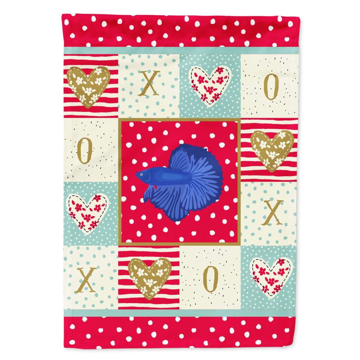 28 x 0.01 x 40 in. Delta Tail Betta Fish Love Flag Canvas House Size