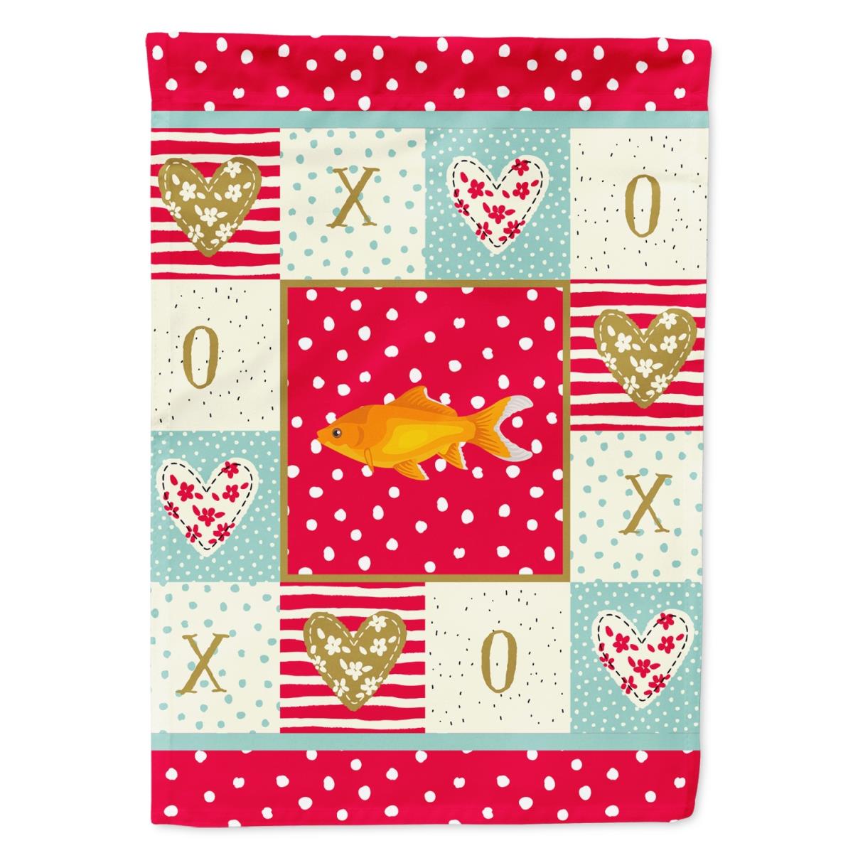 28 x 0.01 x 40 in. Goldfish Common Love Flag Canvas House Size