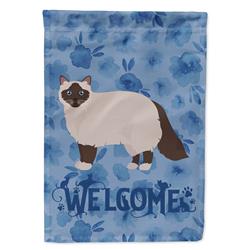 11 x 0.01 x 15 in. Birman Cat Welcome Flag Garden Size