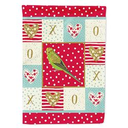 28 x 0.01 x 40 in. Budgerigar Love Flag Canvas House Size