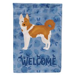 28 x 0.01 x 40 in. Nordic Spitz Welcome Flag Canvas House Size