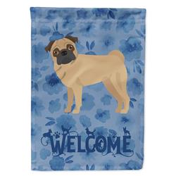 28 x 0.01 x 40 in. Pug Welcome Flag Canvas House Size