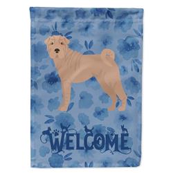 28 x 0.01 x 40 in. Shar Pei No.2 Welcome Flag Canvas House Size