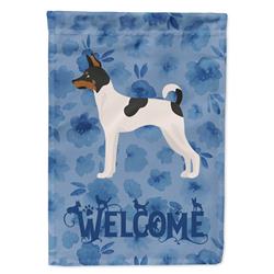 28 x 0.01 x 40 in. Toy Fox Terrier Welcome Flag Canvas House Size